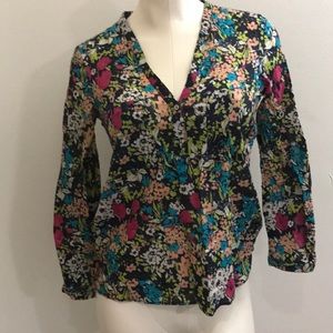 Zara Basic floral print Long sleeves XS
